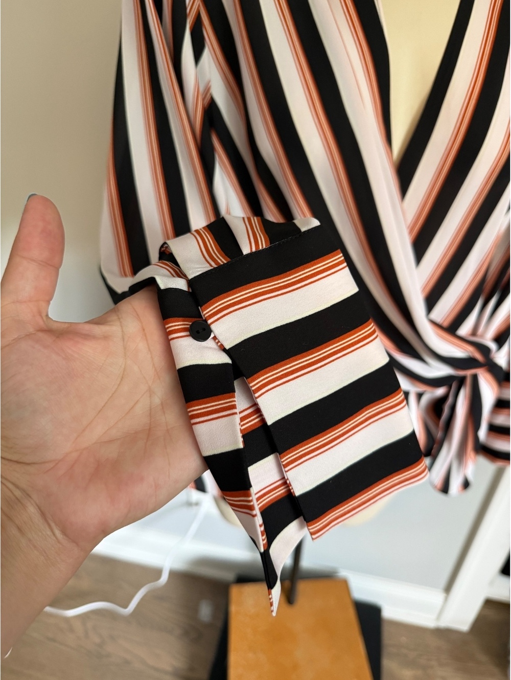 Chelsea28 Women's Striped Wrap Blouse XL - Picture 3 of 8